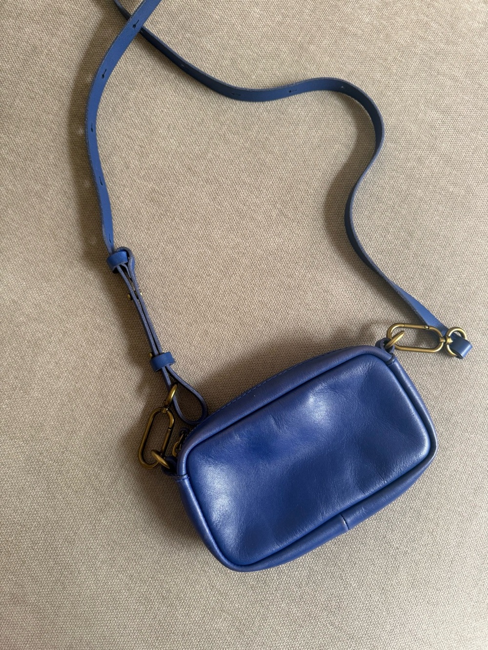 Madewell Blue Leather Mini Crossbody Bag